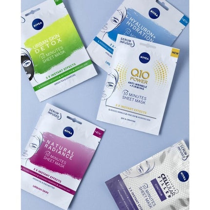 Mască țesut, Nivea, Urban Skin, Hyaluron, alb