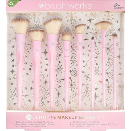 Set pensule machiaj, Brushworks, Ultimate, roz