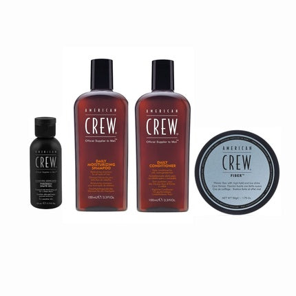 Set îngrijire păr, American Crew, kit complet, negru și maro