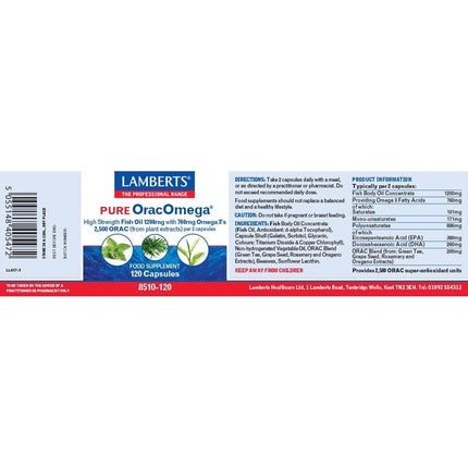 Supliment Lamberts OracOmega 120 Capsule, alb