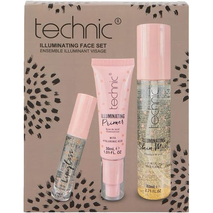 Set Iluminator Față, Technic, cu Acid Hialuronic, roz