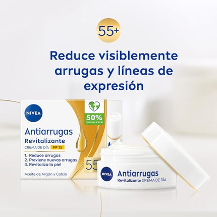 Cremă de zi Nivea Revitalizantă 55+ SPF 15 alb
