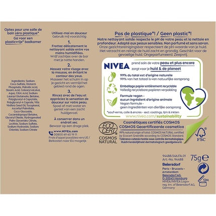 Săpun facial, Nivea Naturally Clean, 75g
