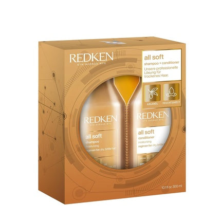 Set Șampon și Balsam, Redken, All Soft, 2x300ml, auriu
