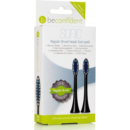 Capete periuță sonică Beconfident, regular, negre, set 2
