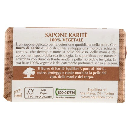 Săpun, Equilibra, Karité, 100% vegetal, 100g