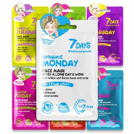 Măști faciale, 7days, set 7 bucăți, pentru toate tipurile de piele