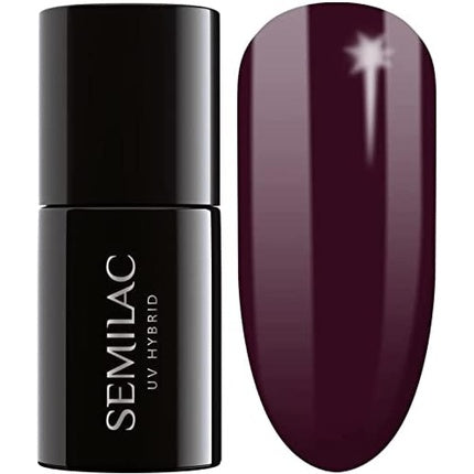 Lac de unghii Semilac, 076 UV Hybrid, negru cafea, 7ml