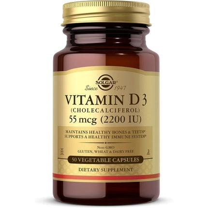 Capsule vitamină D3, Solgar, 2200 IU, vegetale