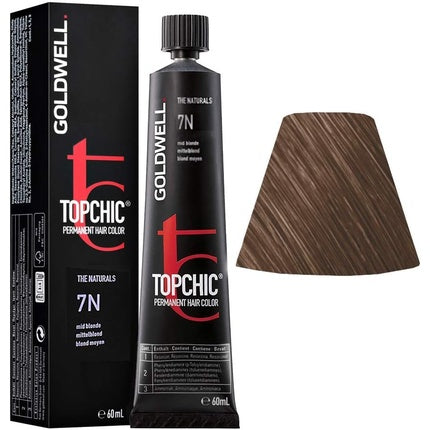 Vopsea de par, Goldwell, Topchic 7N Medium Blonde, 60ml
