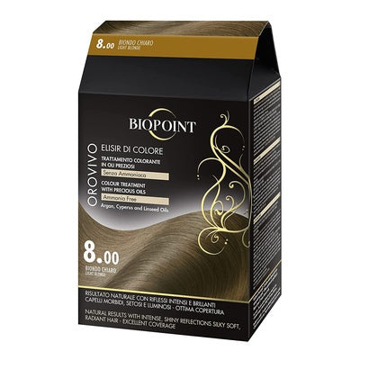 Vopsea păr permanentă, Biopoint Orovivo, ton 8 blond deschis