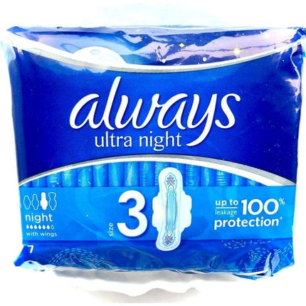 Absorbante, Always, Ultra Night, cu aripioare, albastru