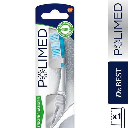 Periuță dinți, Dr.Best, Polimed Medium, alb-albastru
