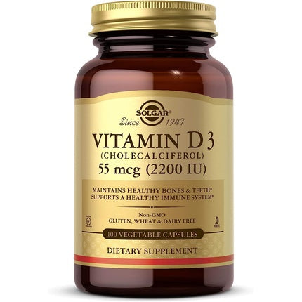 Vitamine D3, Solgar, 2200 IU, 100 capsule