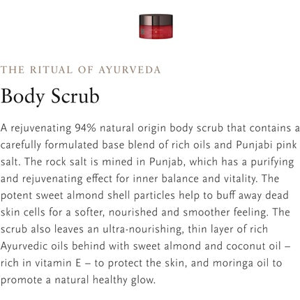 Scrub de corp, Rituals, The Ritual of Ayurveda, sare roz Punjab si ulei de migdale, 300g