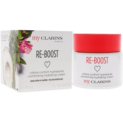 Cremă față, Clarins, Re-Boost, alb-roșu, 50 ml