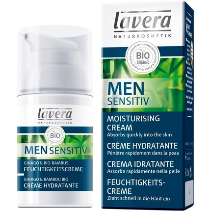 Cremă hidratantă bărbați, Lavera, 30ml, ginkgo și bambus