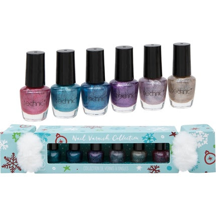 Set Lacuri Unghii Technic, Crăciun, 6 Culori Metalice