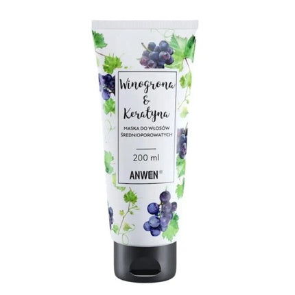 Mască de păr, Anwen, Grape și Keratin, pentru porozitate medie, 200ml