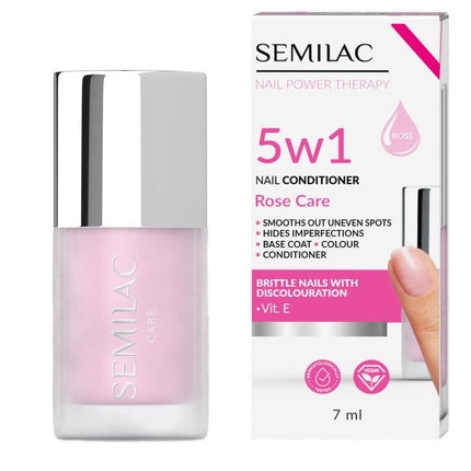 Balsam unghii, Semilac, Rose Care, roz, 7ml