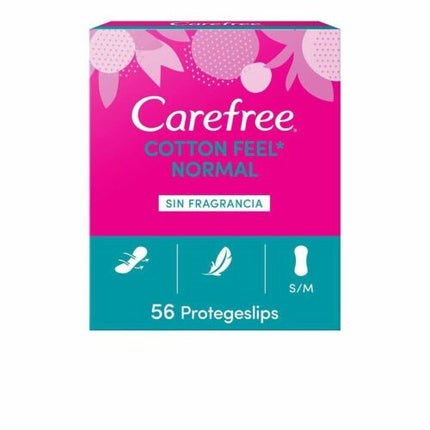 Absorbante zilnice, Carefree, Cotton, 56 bucăți, fără parfum