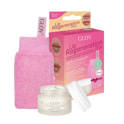 Set Exfoliant și Balsam Buze, Glov, Roz