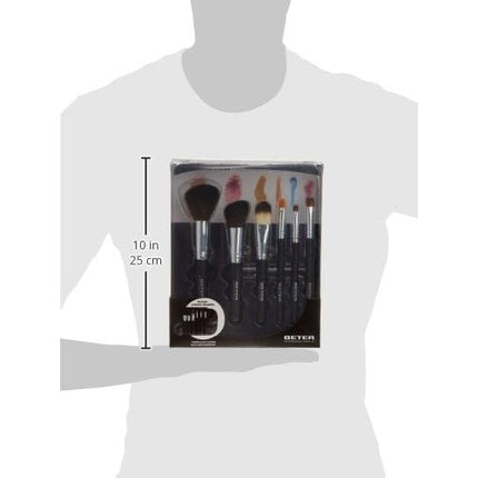 Set pensule machiaj, Beter, cu husă pliabilă, 6 piese