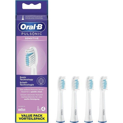 Capete periuță dinți electrice, Oral-B, Pulsonic Sensitive, 4 buc, alb