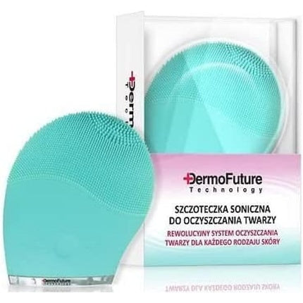 Perie de curățare facială, Dermofuture, sonică, silicon, verde