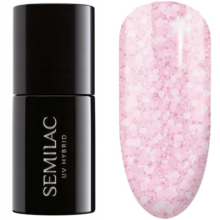 Lac de unghii Semilac, 491 Strawberry Ice, roz 7ml