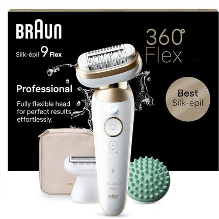 Epilator Braun Silk-épil 9 Flex, 3D, alb/auriu