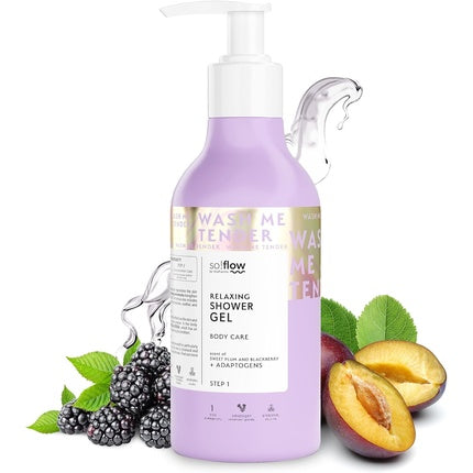 Gel duș So!Flow Relaxant, Mure și Prune, Extract Rhodiola, 446g