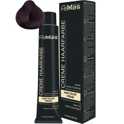 Vopsea de păr Femmas Light Brown Mahogany 5.5, cremă, 100ml