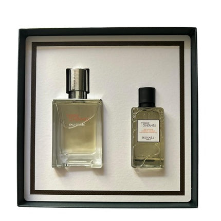 Set cadou parfumerie Hermès Terre d'Hermès Eau Givrée, 50ml + Gel de duș păr și corp 40ml