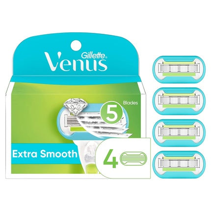 Rezerve Ras Venus Gillette, Extra Smooth, 4 Bucăți, Albastru