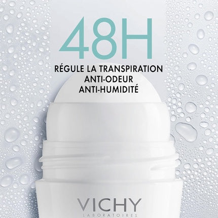 Roll-On anti-perspirant Vichy 48H, duo, alb