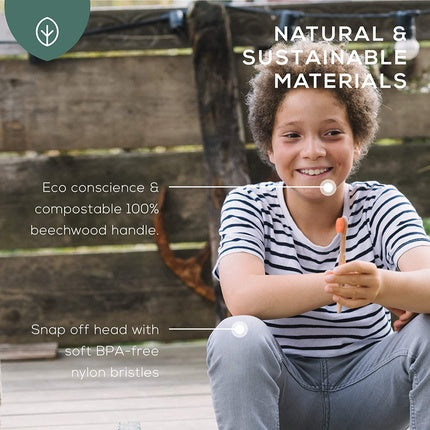 Periuță de dinți Georganics copii, eco-friendly, compostabil