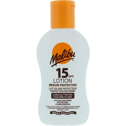 Lotiune protectie solara, Malibu, SPF 15, rezistenta la apa