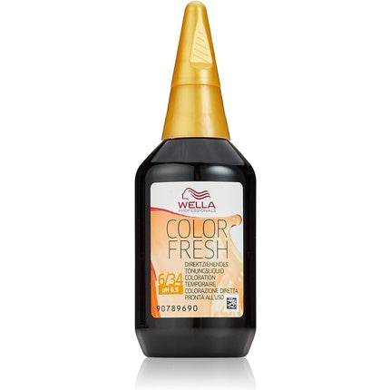 Vopsea de Par Semi-Permanenta, Wella Colour Fresh, 6/34 Blond Inchis Cupru Auriu