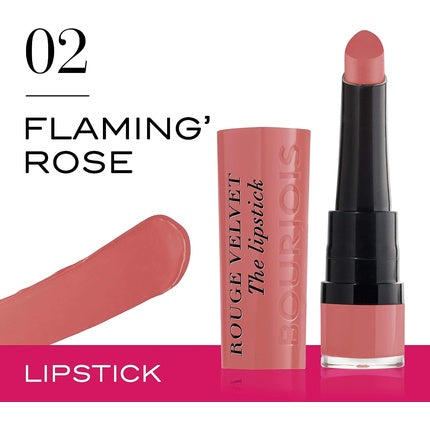 Ruj Bourjois Rouge Velvet The Lipstick, 02 Flaming Rose