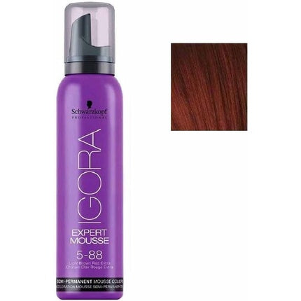 Spumă colorantă, Schwarzkopf Igora Expert 5-88, castaniu deschis roșu