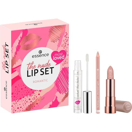 Set Ruj, Essence, The Nude Lip Set, Romantic, Roz