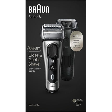 Aparat de ras electric Braun Series 8, argintiu, Wet & Dry