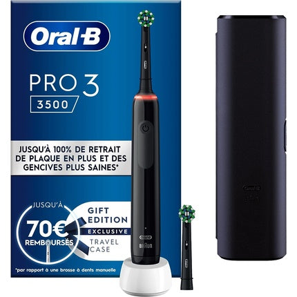 Periuță electrică Oral-B Pro 3 3500, negru, cu husa de călătorie