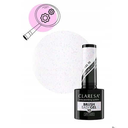 Gel unghii, Claresa, Brush Easy Gel 10, alb lăptos