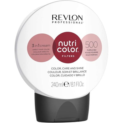 Vopsea de păr semi-permanentă, Revlon, Nutri Color Filters Bright, Purple Red, 240ml