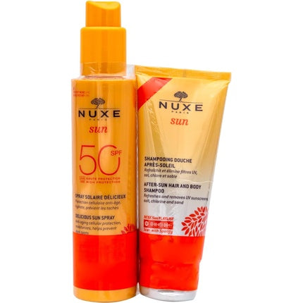 Spray de Protecție Solară SPF 50, NUXE, 150ml cu Șampon After Sun