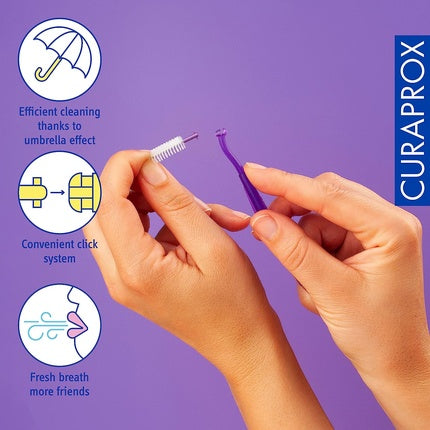 Periuțe interdentare, Curaprox CPS 408, violet, 2mm, set 5 bucăți