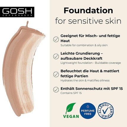 Fond de ten Gosh Hydramatt SPF15, 30 ml, pentru ten mixt
