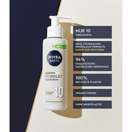 Cremă bărbierit Nivea Men Sensitive Pro Minimalist 200ml alb